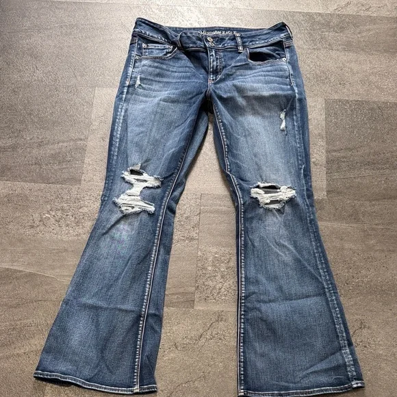 American Eagle Outfitters Women's Boot Cut Jeans - Dark Blue - Picture 1 of 7